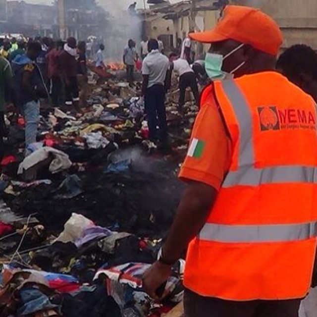 Scene of the twin blast in Terminus Market, Jos, Northern Nigeria